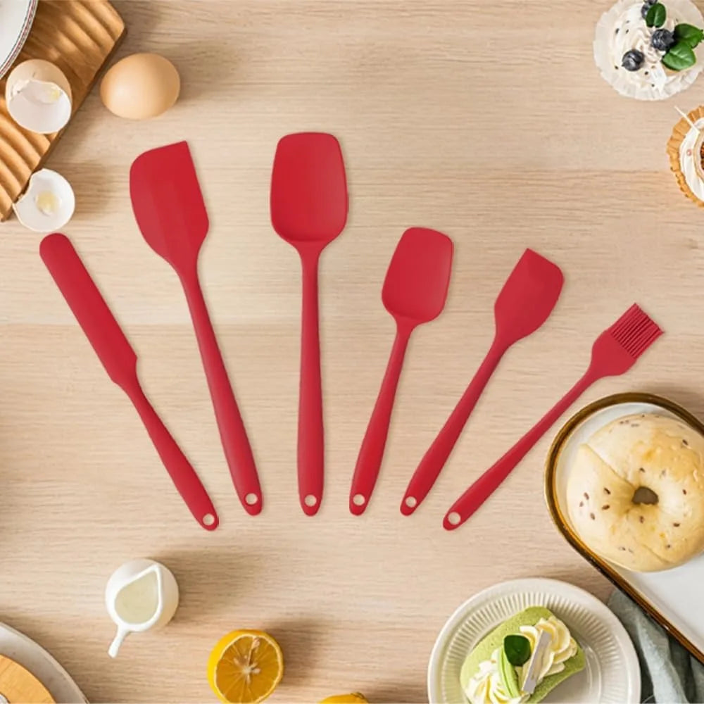 6-Piece Food Grade Silicone Spatula Set – Baking & Cooking Kit Silicone Spatula Set Nixie