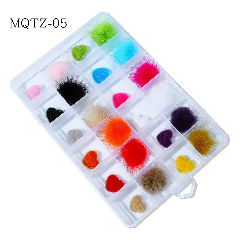 Magnetic Pompom Nail Art Charms Kit – 20 Pcs Kawaii Decor Nail Art Charms Nixie 05-20PCS