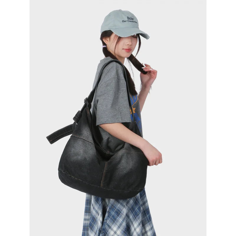 Nixie Japanese Denim Crossbody Bag – Large Capacity Casual Denim Crossbody Bag Nixie