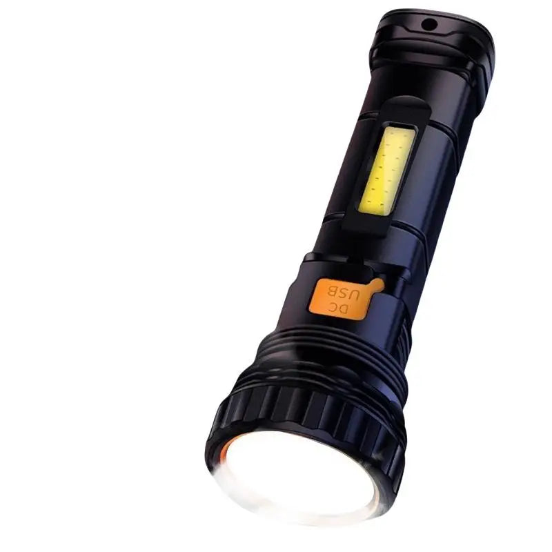 Rechargeable LED Flashlight with COB Side Light – Camping & Emergency