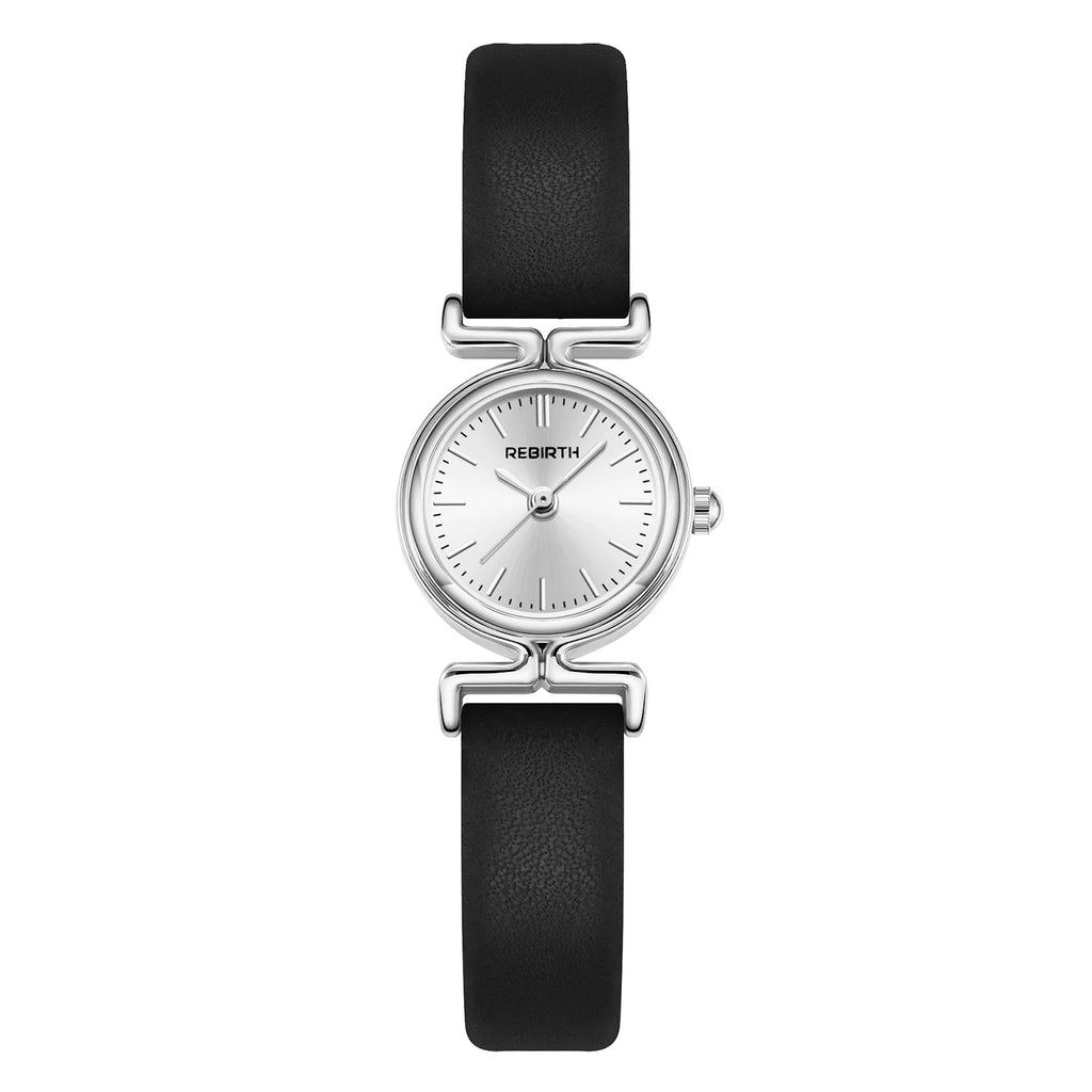 REBIRTH Gold Quartz Watch – Leather Band, Water-Resistant Quartz Wrist Watch Nixie black