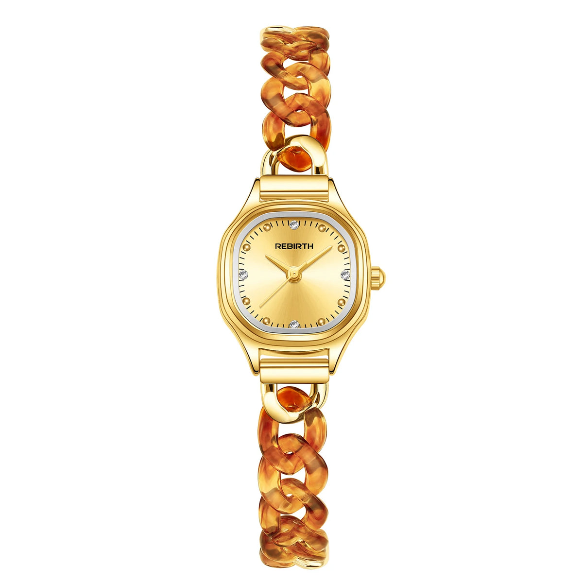 REBIRTH Women's Retro Quartz Watch | Light Luxury Fashion Women's Quartz Watch Nixie Coffee