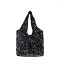 Nixie Glitter Tote Bag – Large Capacity Shoulder & Underarm Bag Glitter Shoulder Tote Nixie Silver