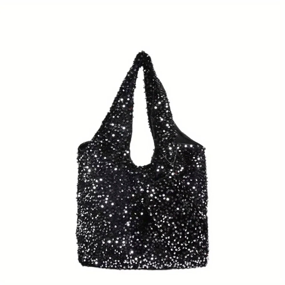 Women's Large Capacity Glitter Tote Shoulder Bag | Nixie