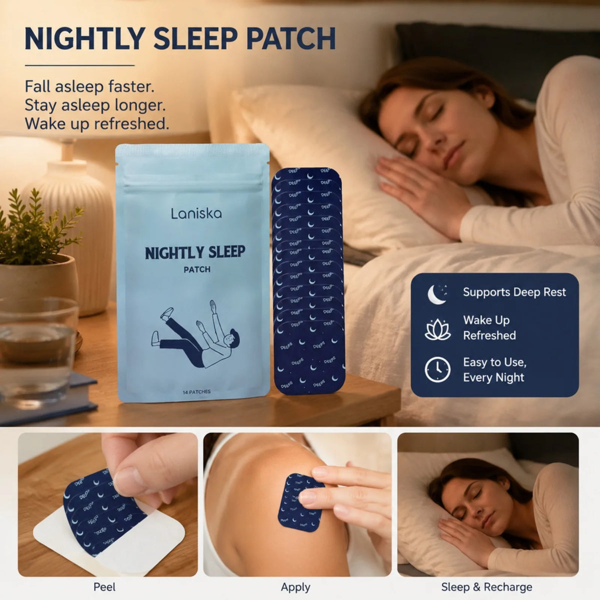 Sleep Patches – Skin-Friendly Overnight Rest & Relaxation Stickers Sleep Wellness Patch Nixie