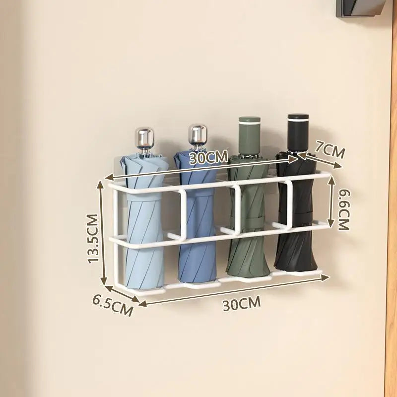 Wall-Mounted Umbrella Holder Rack – Indoor Storage Hooks