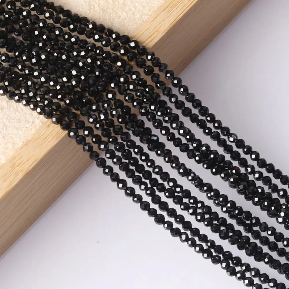 Black Spinel Stone Beads 2/3/4mm – 38cm DIY Jewelry Spacer Beads Jewelry Making Beads Nixie