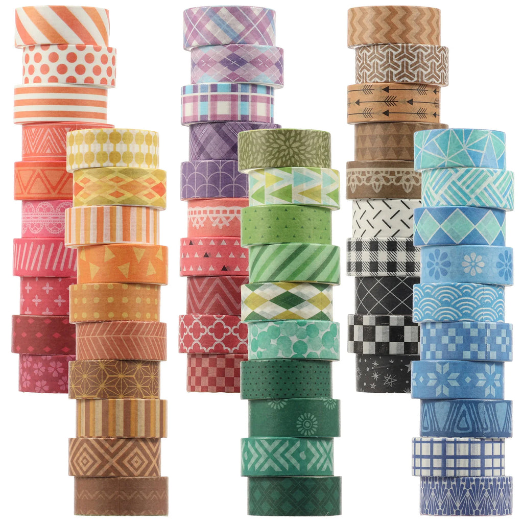 60 Rolls Washi Tape Set – Japanese Decorative Masking Tapes Decorative Washi Tape Nixie Mixed colors 1 set
