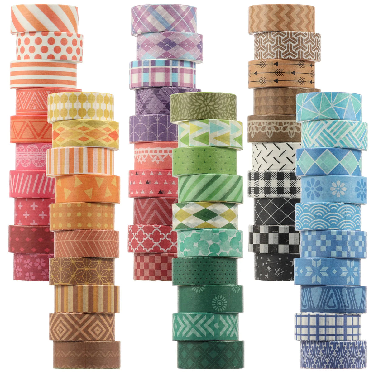 60 Rolls Washi Tape Set – Japanese Decorative Masking Tapes Decorative Washi Tape Nixie Mixed colors 1 set