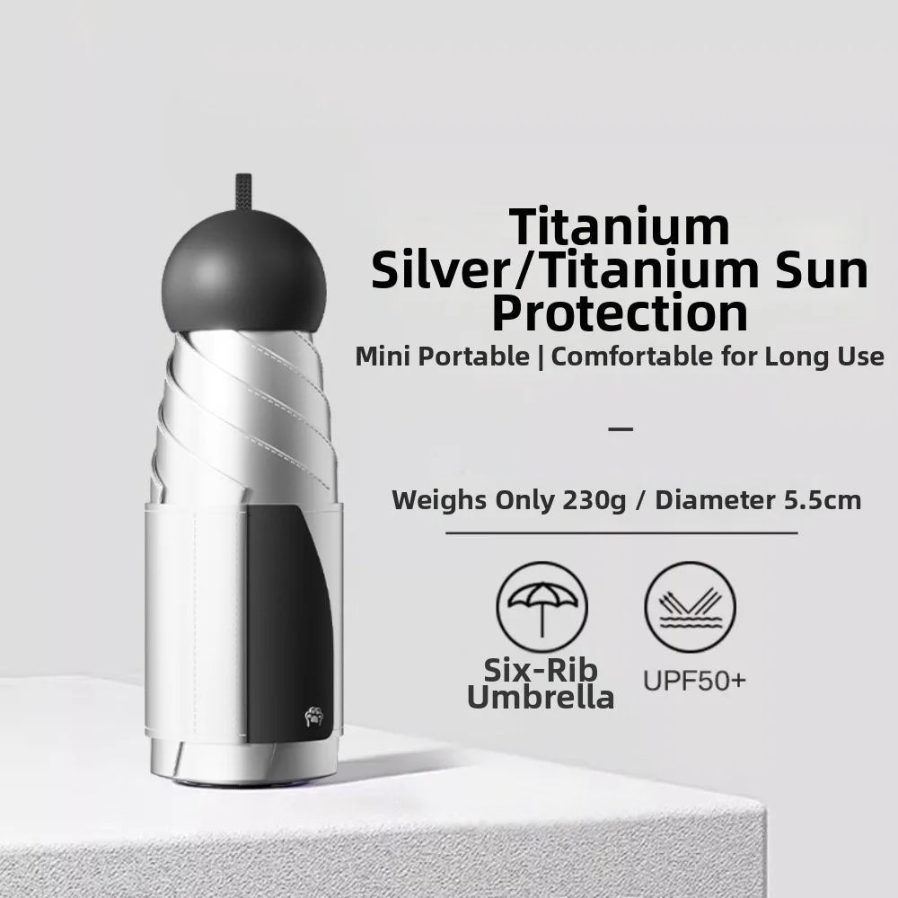 UV Protection Titanium Silver Capsule Sun Umbrella – Lightweight