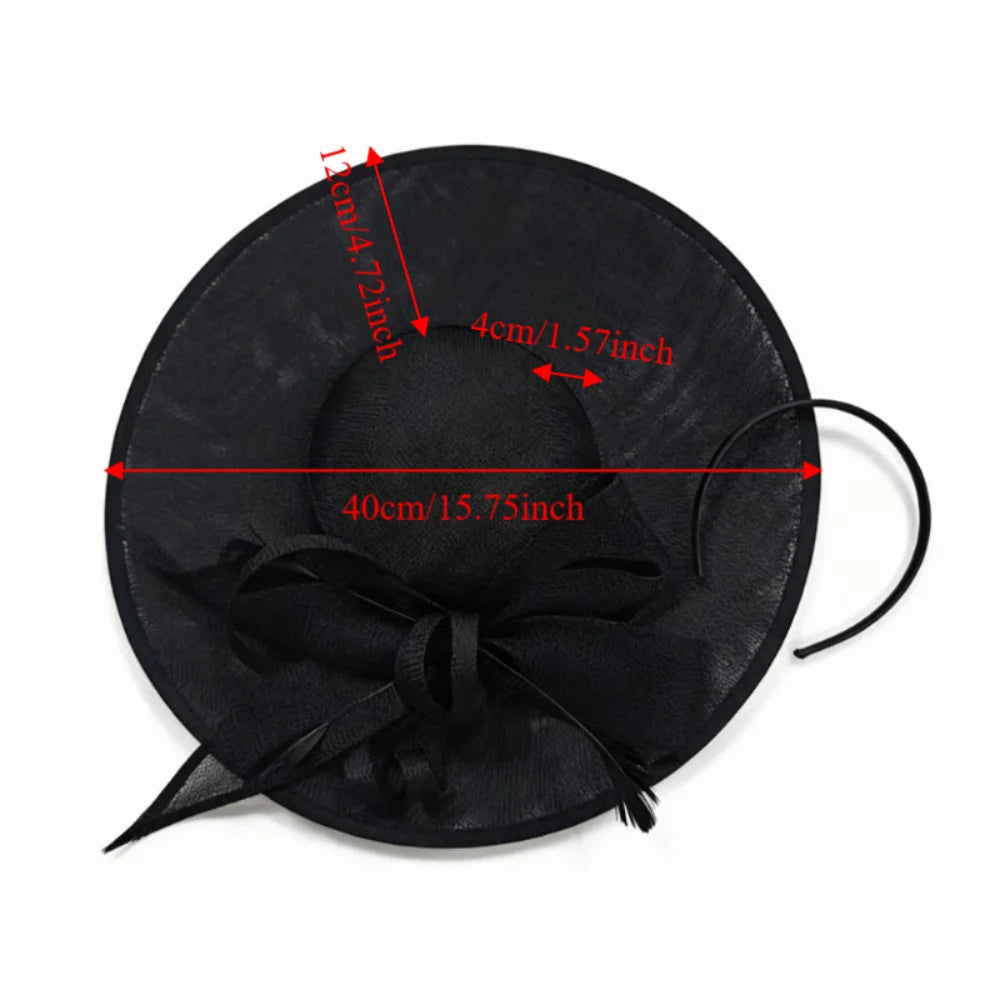 Wide Brim Women's Fascinator Hat with Headband | Derby Style Fascinator Hat Nixie