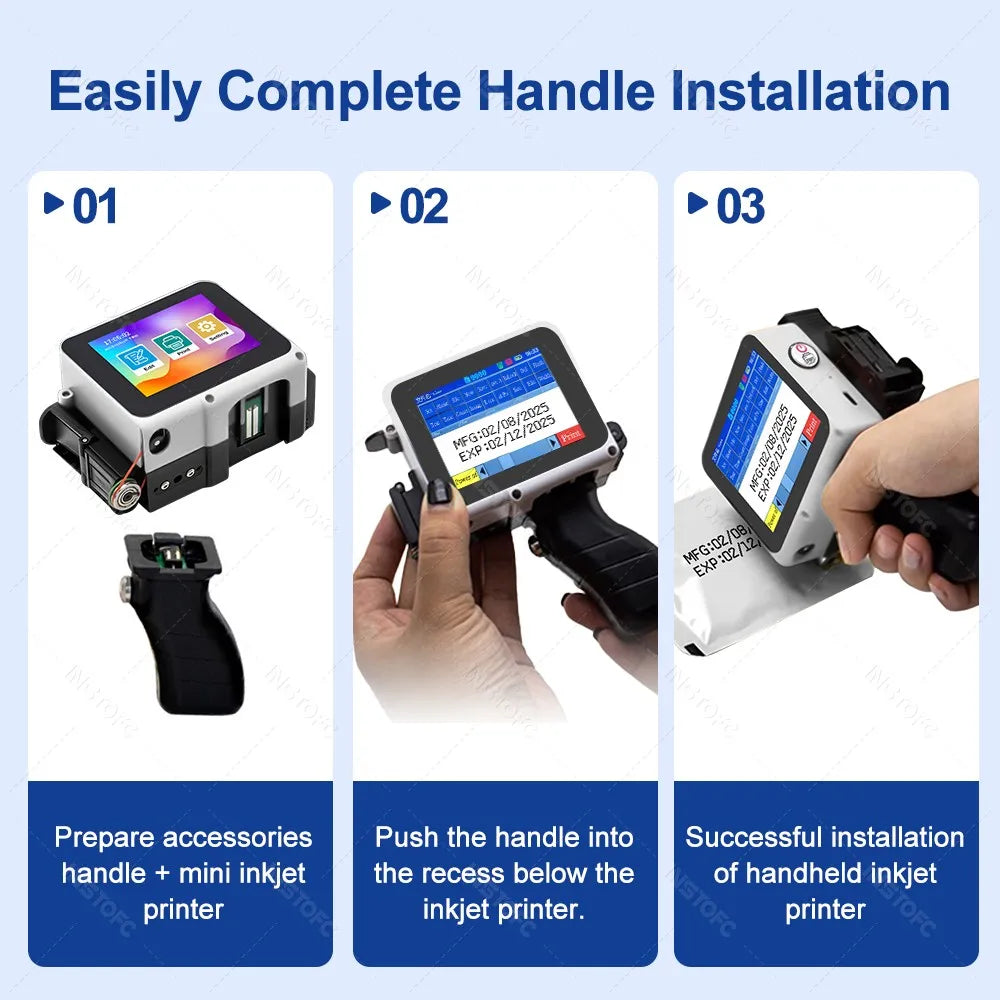 INSTOFC Handheld Inkjet Printer 12.7mm – Barcode & Date Coder