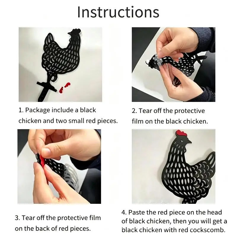 Acrylic Hen Garden Stake | UV-Resistant Chicken Lawn Decor Garden Decorative Stake Nixie