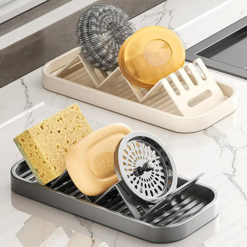 Stainless Steel Soap Dish Rack with Drainage Tray | Bathroom Organizer Soap Dish Rack Nixie