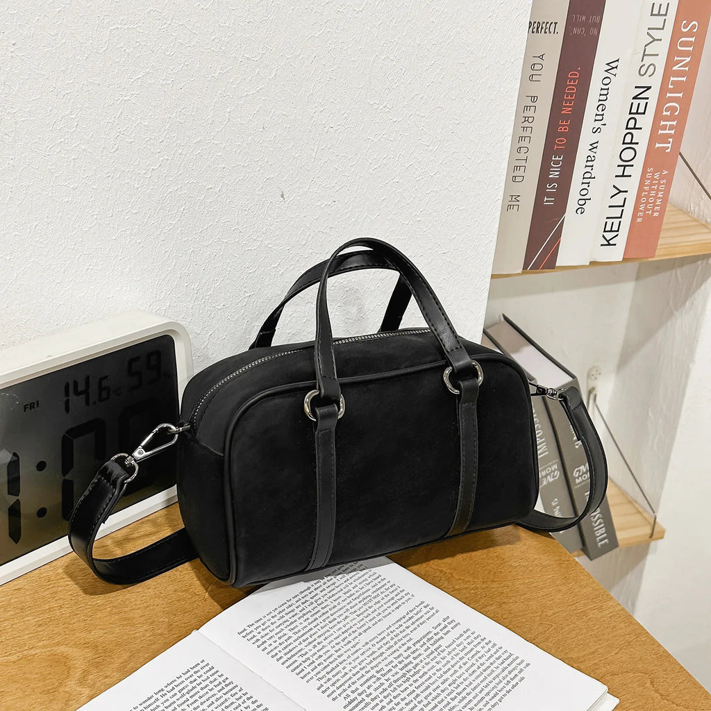 Retro Baguette Crossbody Bag – Women's Versatile PU Handbag Crossbody Handbag Nixie Black Extra Large