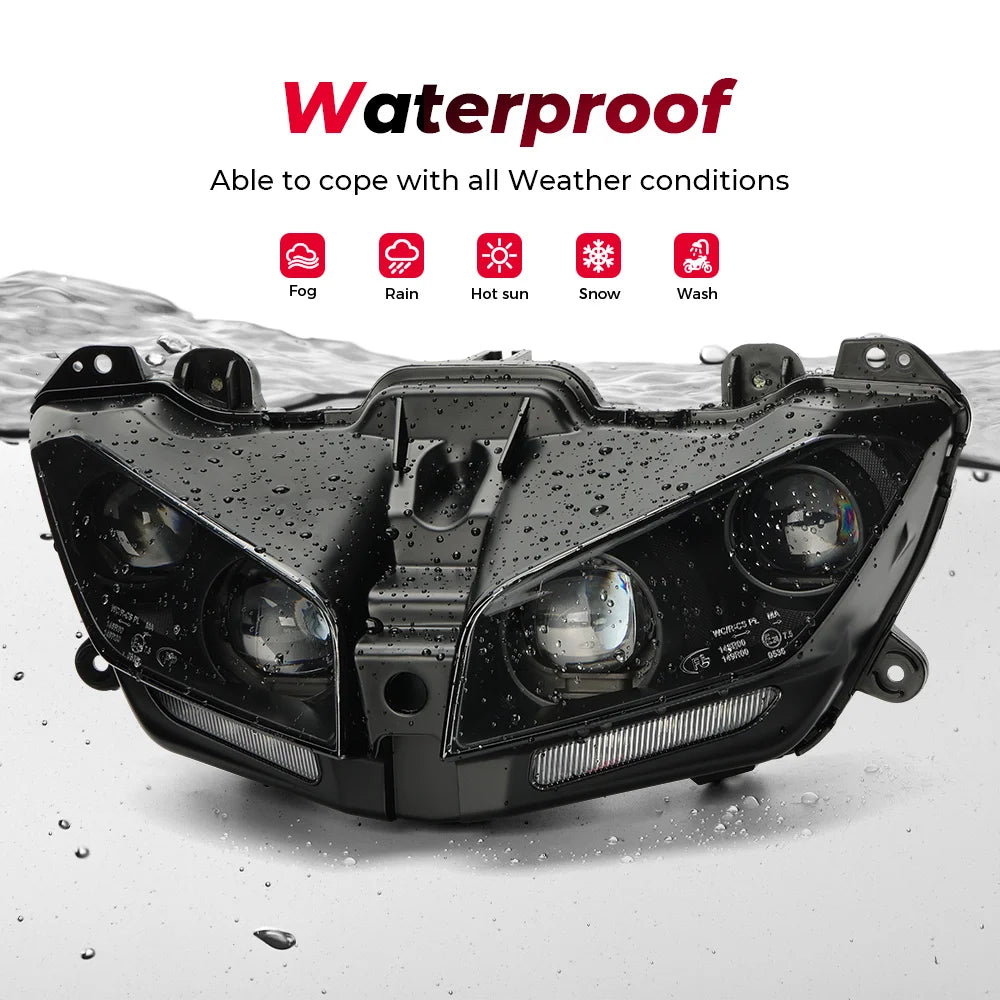 KEMITOUR 110W LED Headlight for Yamaha MT-09 2017–2020 Motorcycle Headlight Nixie