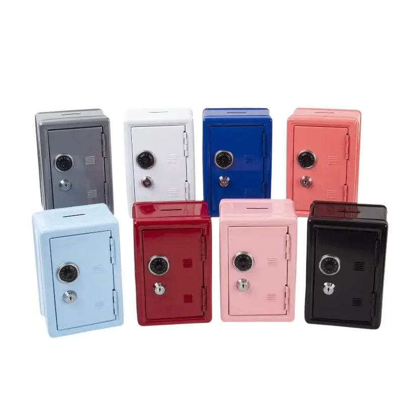 Mini Metal Safe Piggy Bank with Lock – Secure Cash Storage Box Metal Piggy Bank Nixie