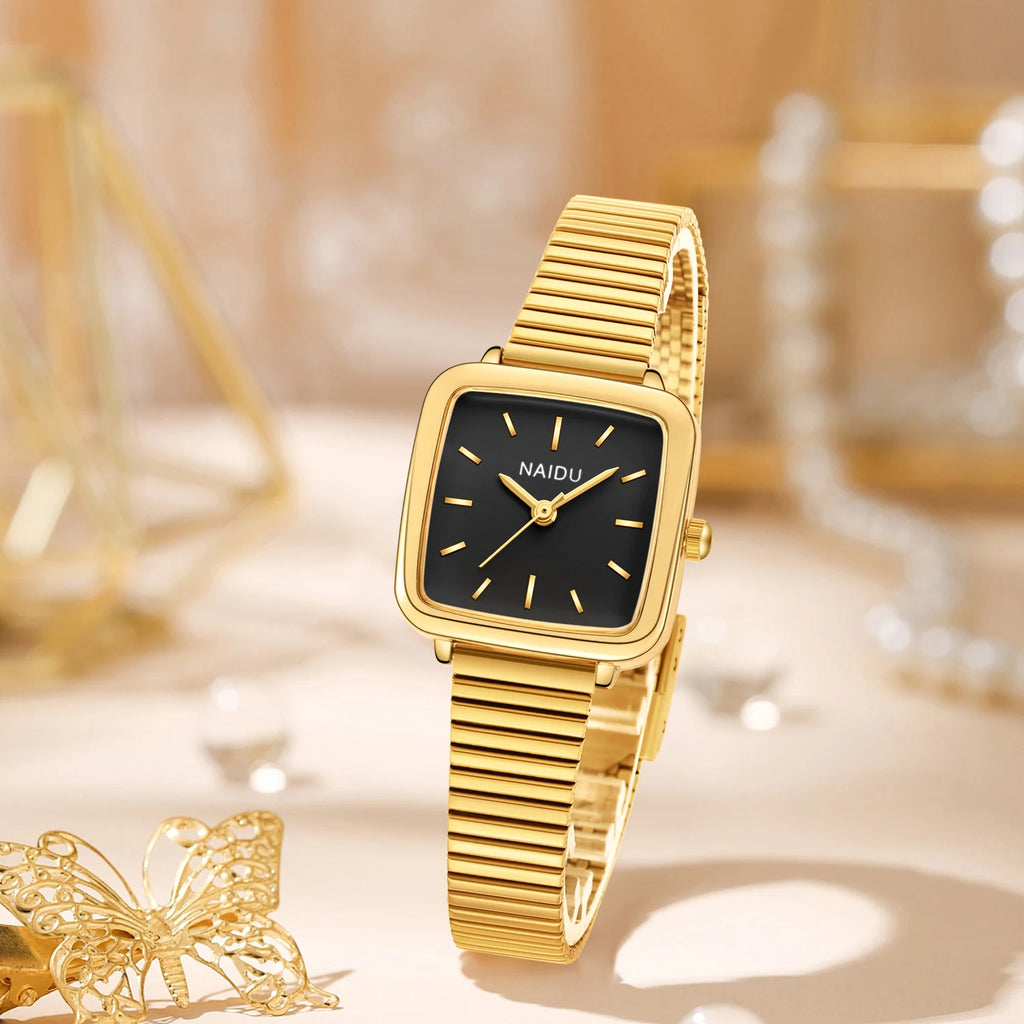 Women's Vintage Quartz Watch – Minimalist Numberless Dial Women's Quartz Watch Nixie