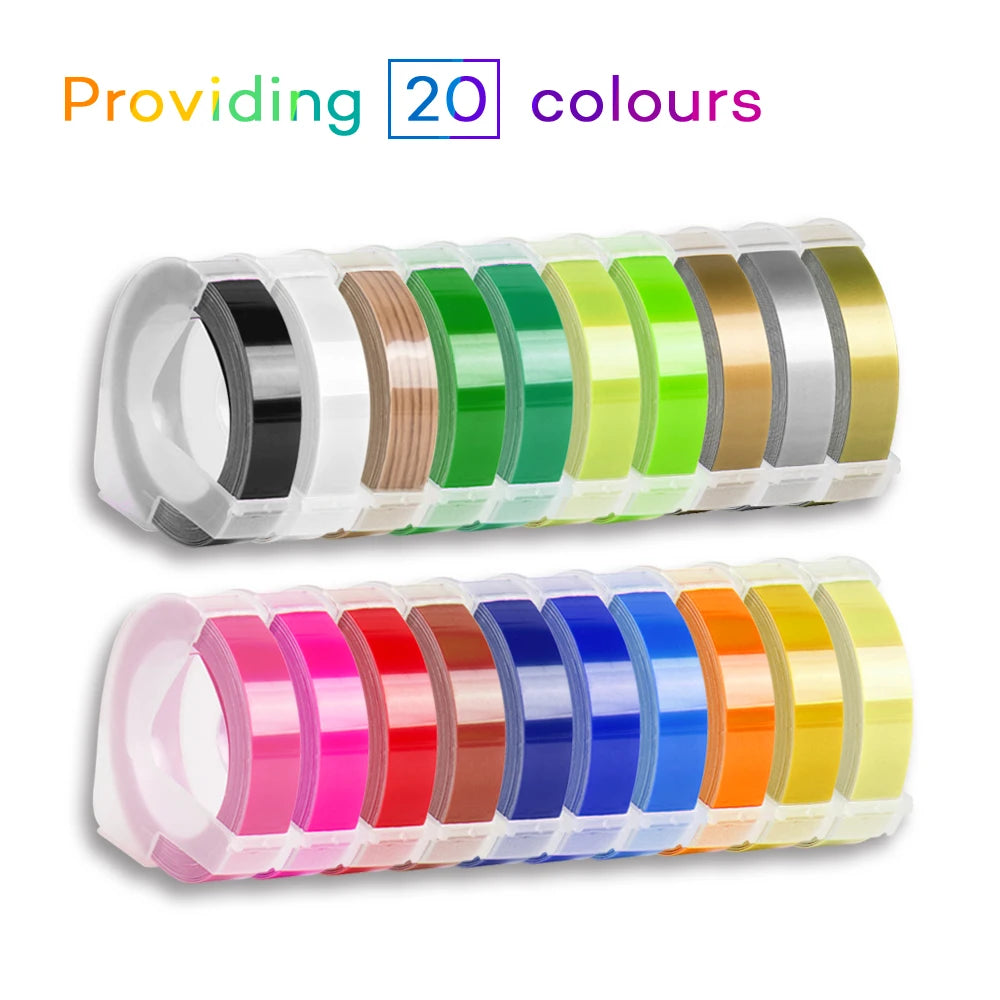 Dymo Compatible 3D Embossing Label Tape 6mm 9mm 12mm PVC