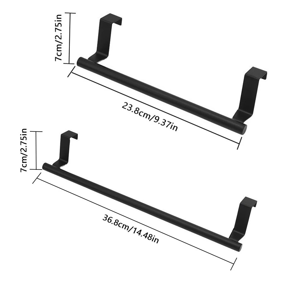 No-Drill Cabinet Door Towel Rack – Single Rod Cloth Hanger Cabinet Door Towel Rack Nixie
