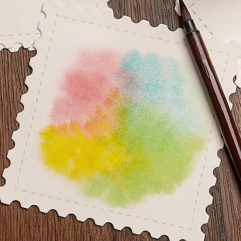 25pcs Stamp & Ticket Stub Watercolor Paper Cards – 300g