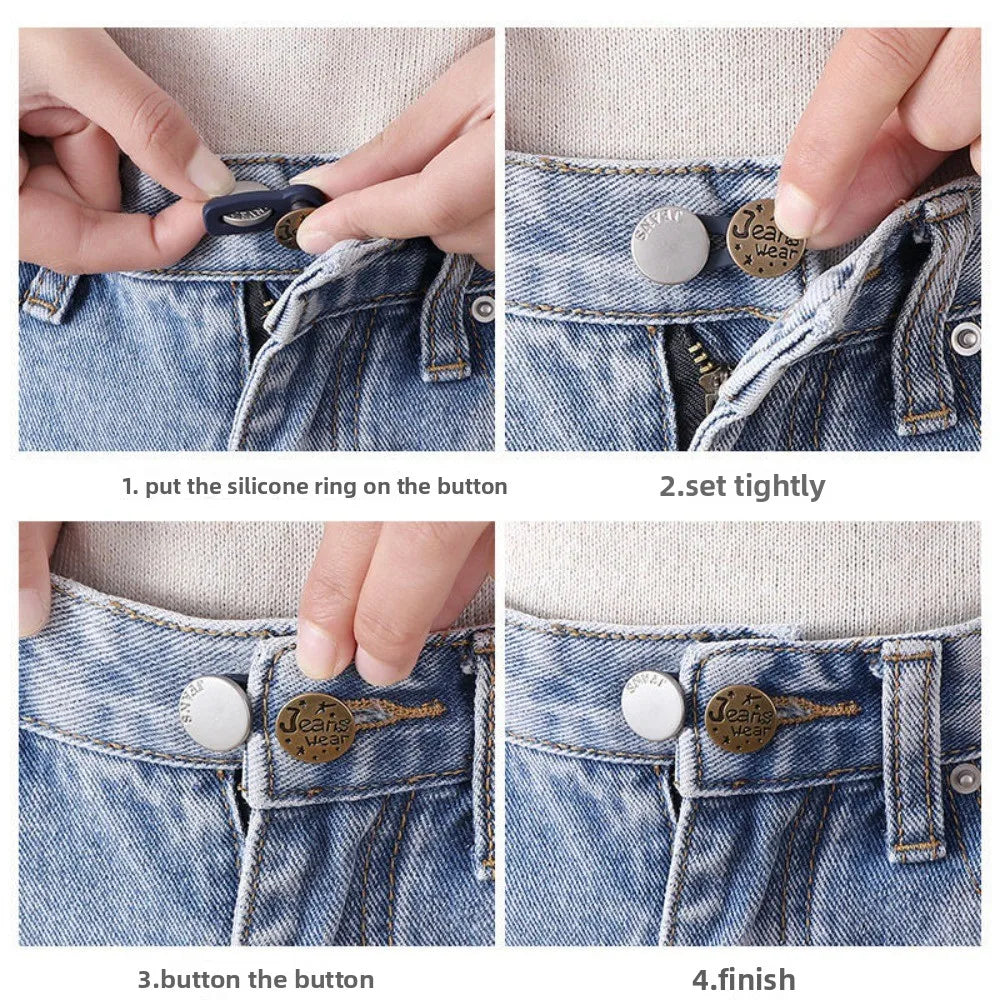 Metal Pants Waist Extender Buttons – DIY Jeans Button Kit Sewing Buttons Kit Nixie