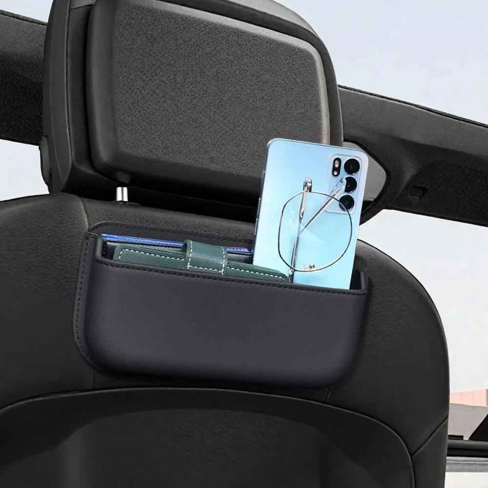 PU Leather Car Storage Pocket | Self-Adhesive Seat Organizer Car Seat Organizer Nixie