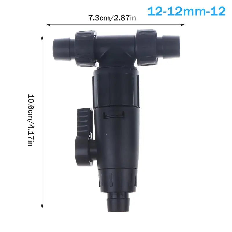 3-Way Aquarium Hose Connector 12/16mm Quick Release Valve Aquarium Hose Connector Nixie A1