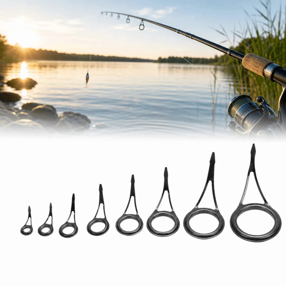 16PCS Ceramic Fishing Rod Guide Rings Set – 8 Sizes Fishing Rod Guides Nixie
