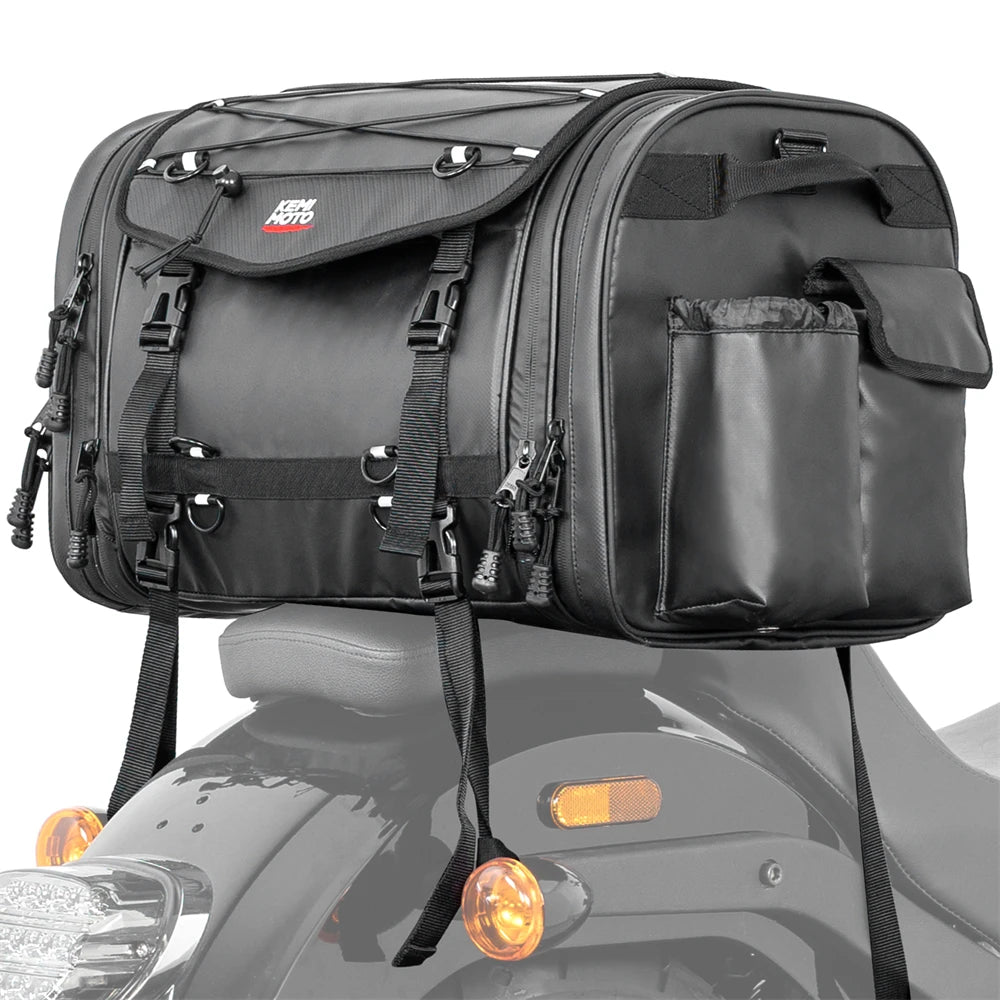 KEMITOUR Expandable Motorcycle Tail Bag – Waterproof PVC Pannier Motorcycle Tail Bag Nixie 45L-60