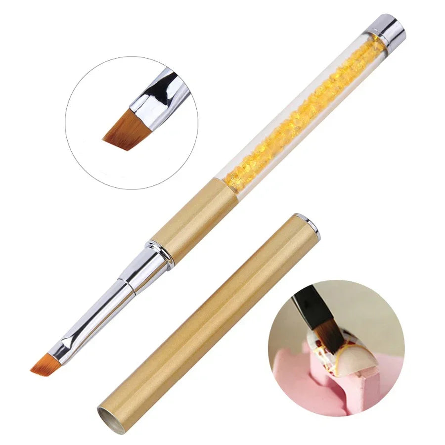 Nail Art Brush Pen – Rhinestone Metal Handle & Cap | Nixie Nail Art Brush Nixie