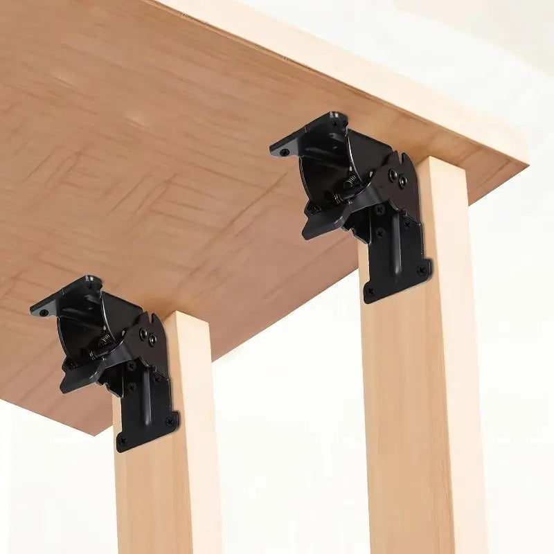 4Pcs Foldable Self-Locking Hinge Brackets for Tables & Beds