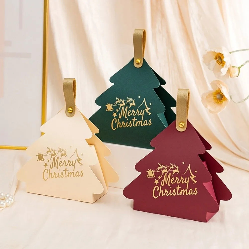 5-Pack Christmas Tree Candy Gift Boxes with Carry Handle