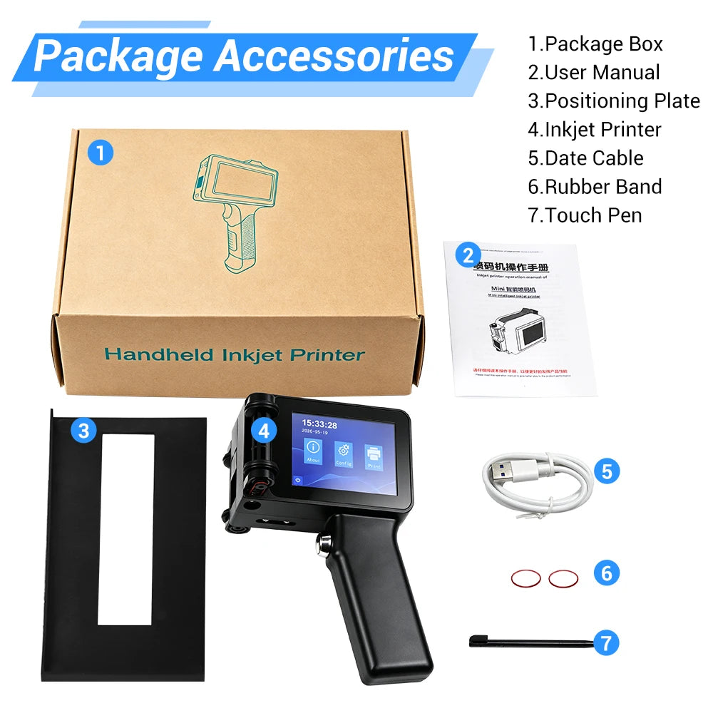 Mini Portable Inkjet Printer 600DPI – Date, Logo & Batch Coding