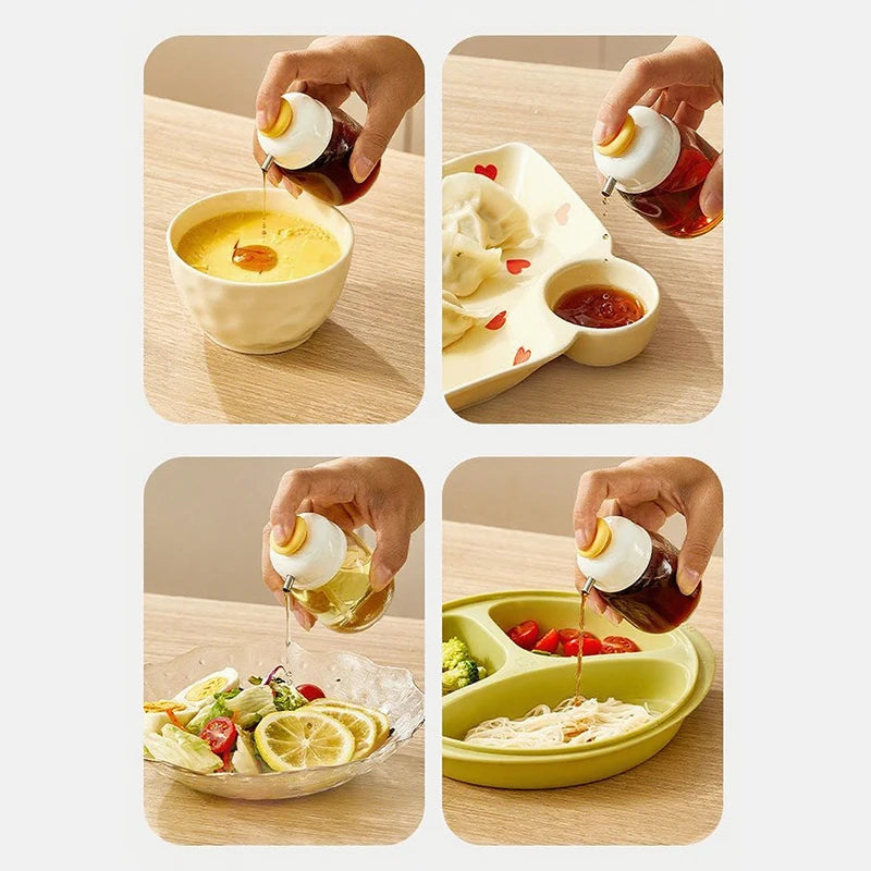 100ml Glass Press Oil Dispenser Bottle | Metered Seasoning Storage Oil Dispenser Bottle Nixie