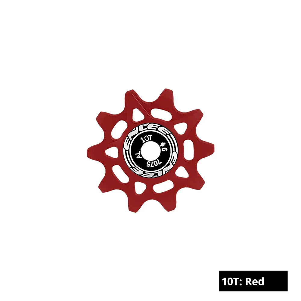 ENLEE Ceramic Bearing Aluminum Jockey Wheel – MTB Derailleur Pulley Derailleur Jockey Wheel Nixie 10T-Red