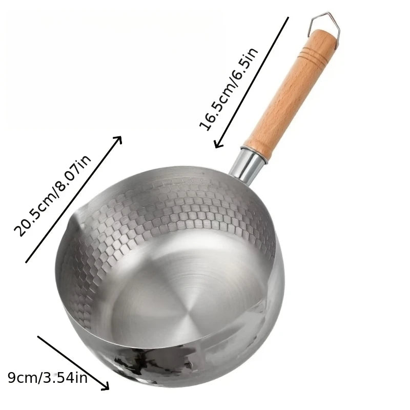 Nixie Nonstick Stainless Steel Saucepan with Wooden Handle Nonstick Saucepan Nixie 1 PC