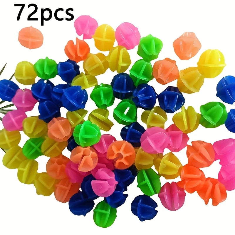 72 Colorful Bicycle Spoke Beads – Clip-On Wheel Decorations Bicycle Spoke Beads Nixie Mixed colors-72pcs