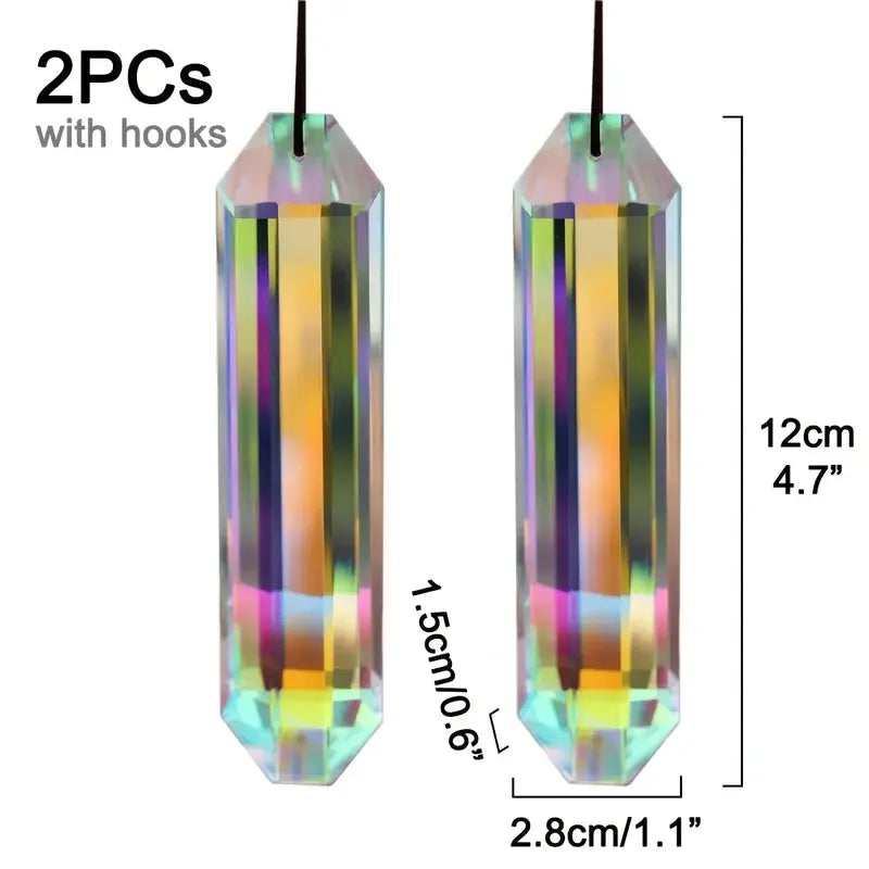 2 Pcs Glass Crystal Sun Catcher Window Prism Rainbow Ornament Window Sun Catcher Nixie