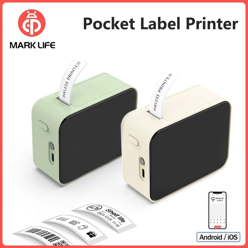 Marklife P15 Mini Bluetooth Thermal Label Printer – Inkless