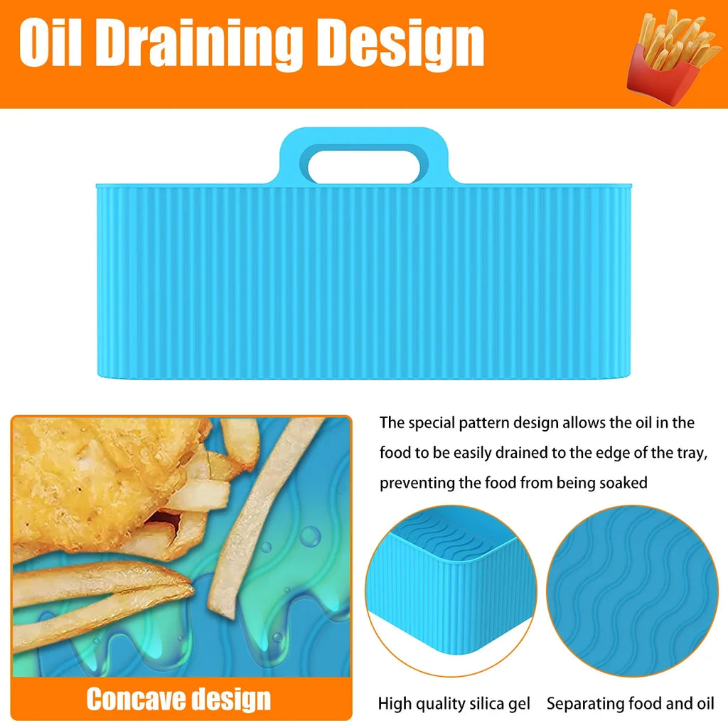 2Pcs Silicone Air Fryer Liners for Ninja Dual – Reusable Air Fryer Liner Nixie