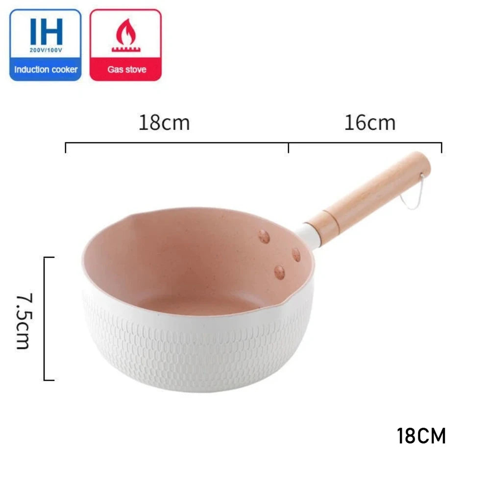 Non-Stick Frying Pan Wood Handle – Home, Camping & Baby Food Non-Stick Skillet Nixie