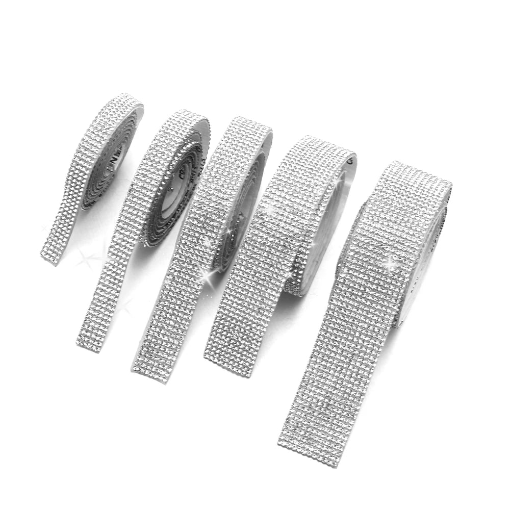 Self-Adhesive Rhinestone Trim Tape – 1 Yard Crystal Ribbon Rhinestone Trim Tape Nixie