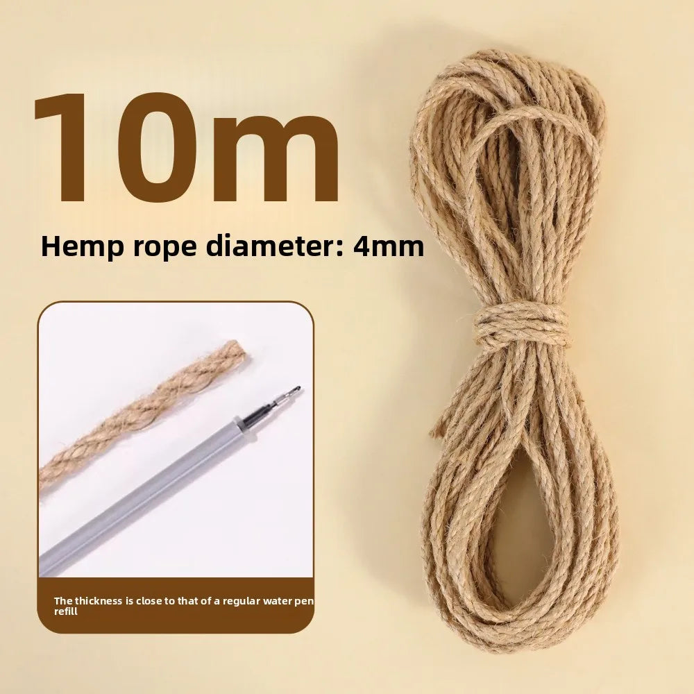 Natural Jute Cat Scratcher Rope 10M | DIY Scratch Post Twine Cat Scratcher Rope Nixie