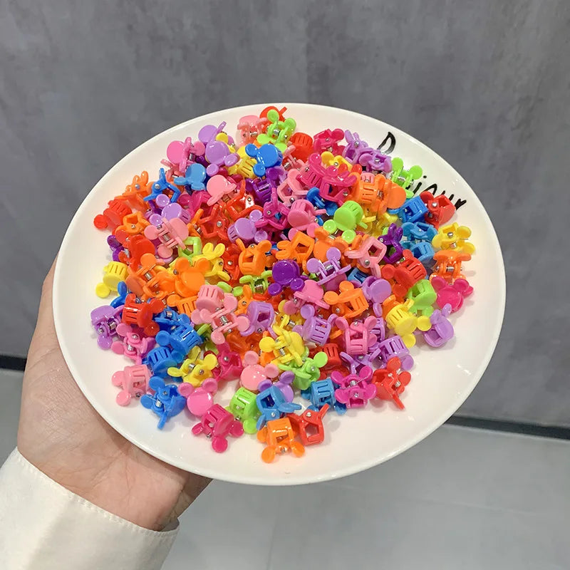 100pc Girls Mini Hair Claw Clips – Flowers Stars & Crowns Kids Hair Clips Nixie 4-100Pcs