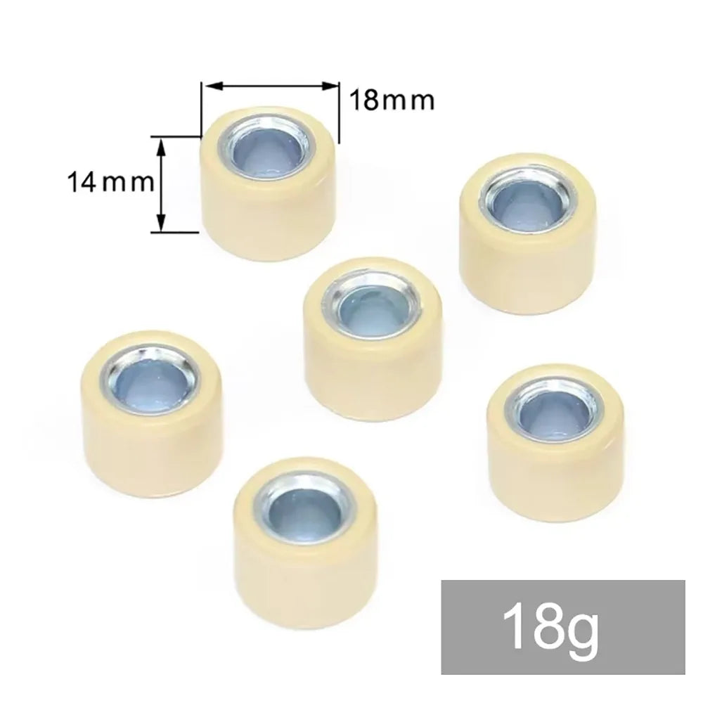 GY6 Variator Roller Weights & Sliders 18x14mm 6Pcs Set