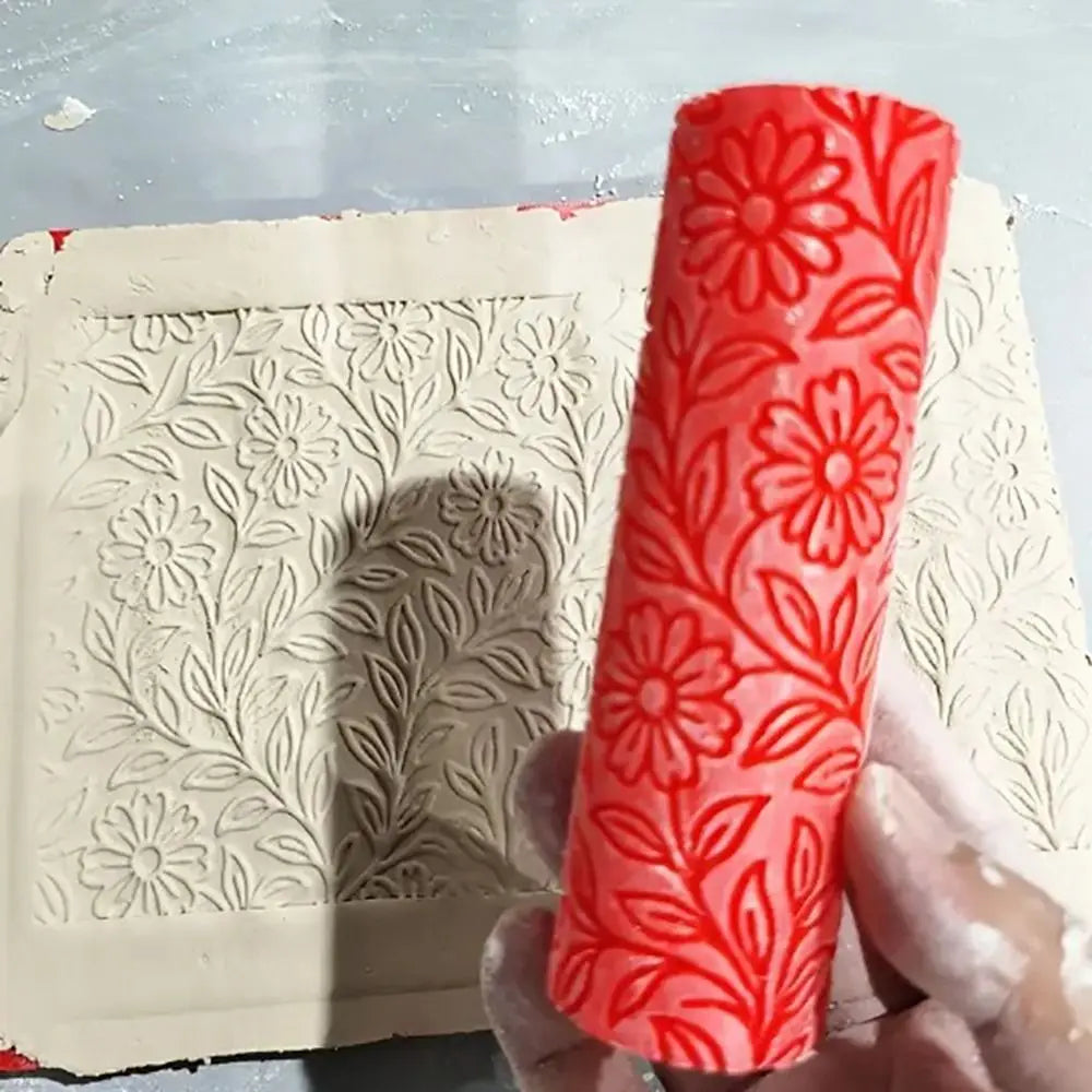 Daisy Flower 3D Printed Clay Texture Roller – Rolling Pin Tool