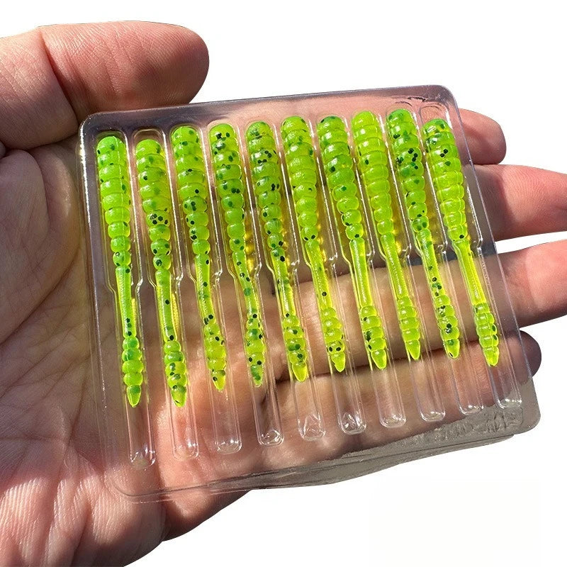 10Pcs T-Tail Minnow Micro Lure 48mm Slow Sinking Fishing Bait Fishing Lure Set Nixie