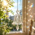 Crystal Glass Bell Wind Chime Prism Suncatcher Boho Decor Wind Chime Suncatcher Nixie A1