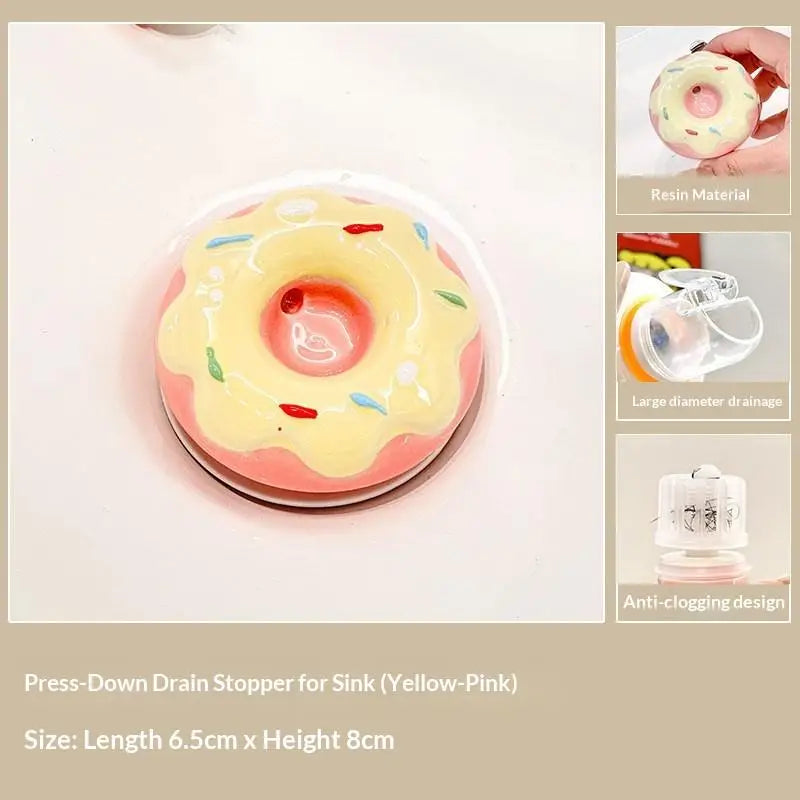Ceramic Donut Sink Drain Stopper – Anti-Clog Bathroom Decor Sink Drain Stopper Nixie A5